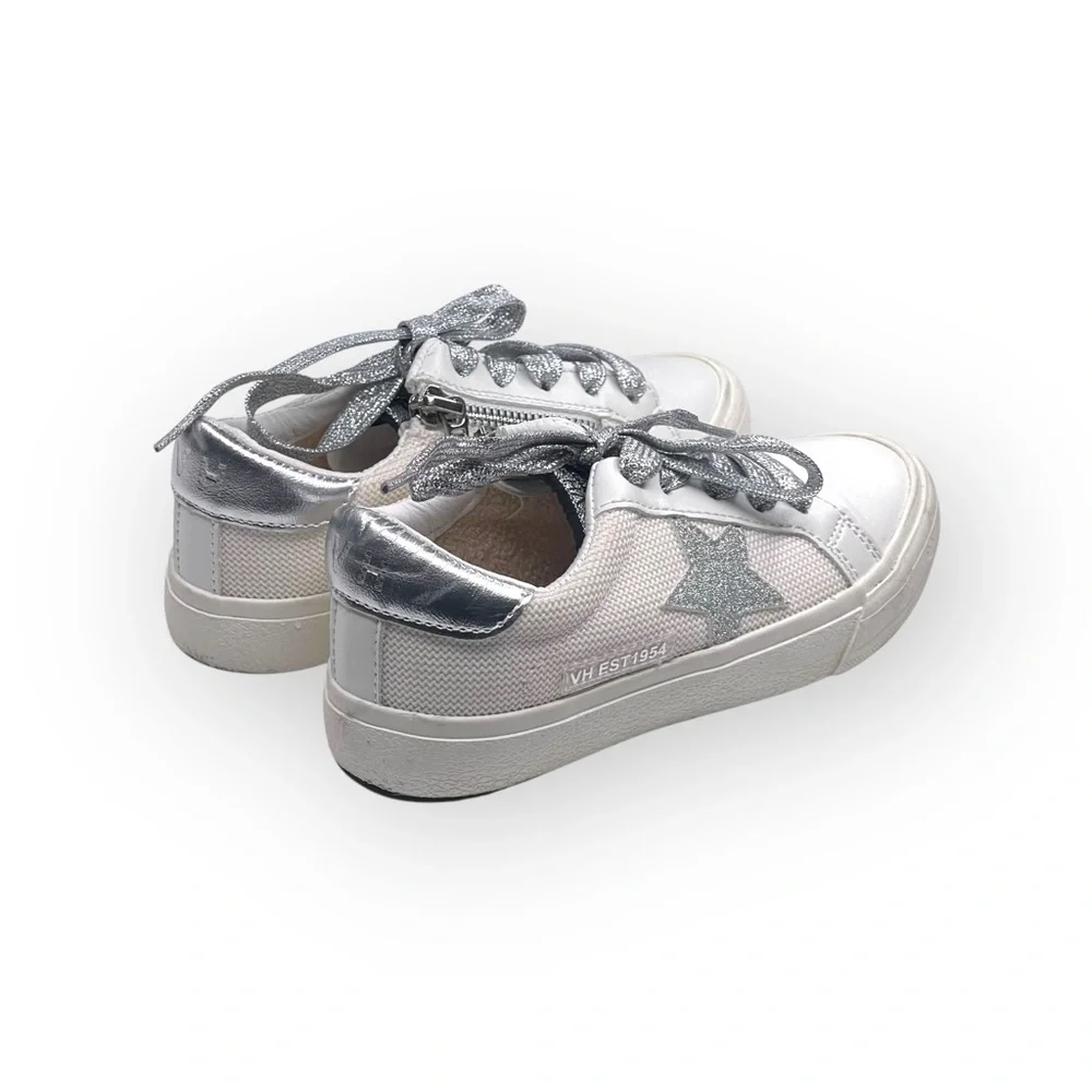 Vintage Havana 𖤐 Gita Star Sneakers 𖤐 Vegan Leather Silver Metallic Glitter 𖤐 12 - Picture 3 of 16